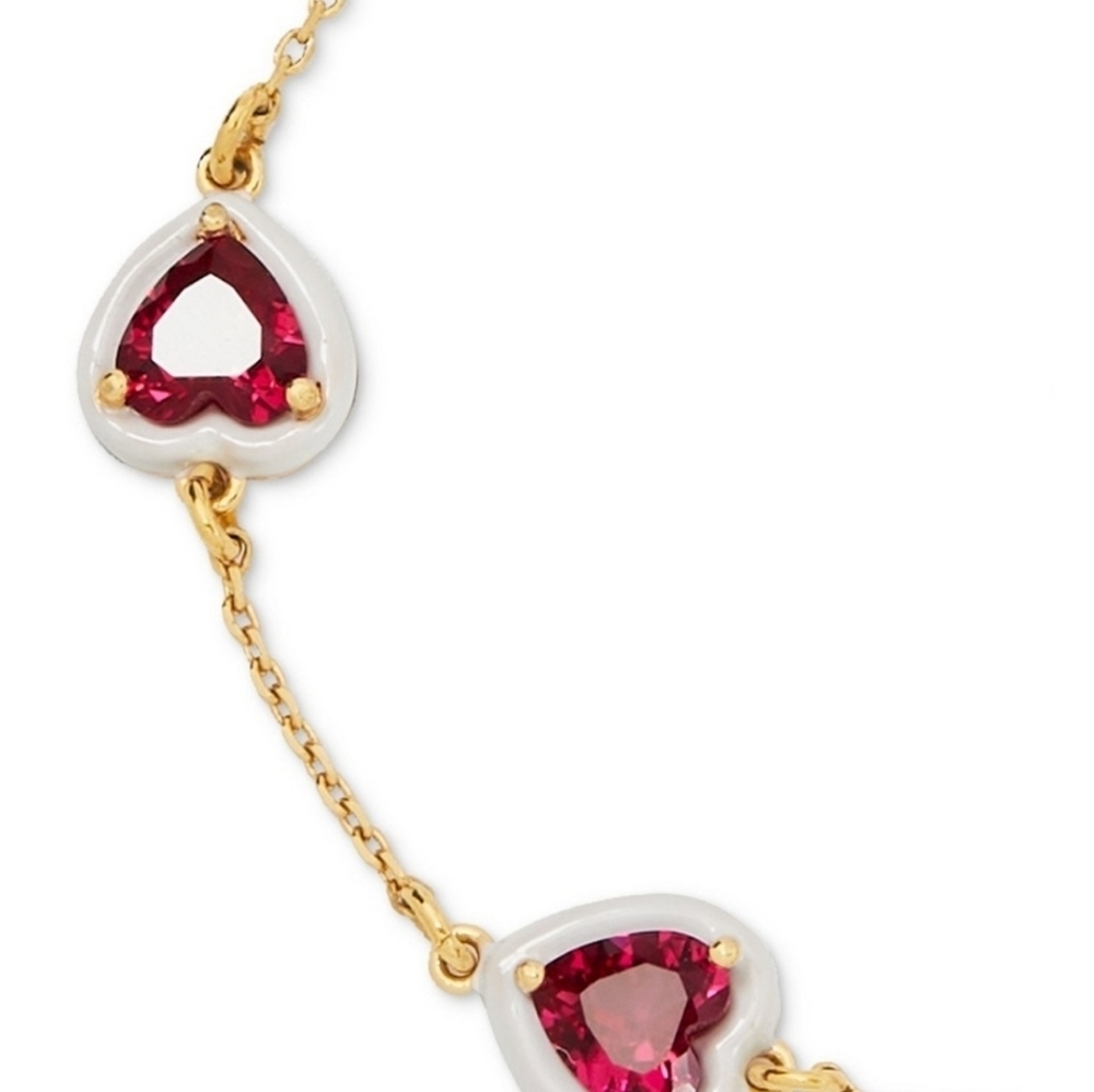 ❤️▪️Kate Spade▪️ Sweetheart Line Pink White Bracelet - Picture 3 of 5